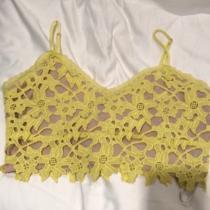 Lovers and friends yellow crop top size S